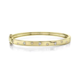 0.27Ct Pearl Yellow Gold Bangle