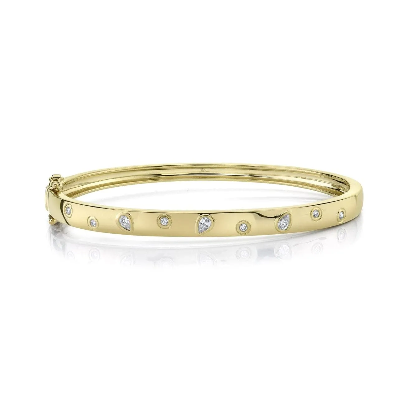 0.27Ct Pearl Yellow Gold Bangle