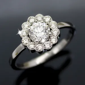 0.50 CT Diamond Halo Engagement Ring
