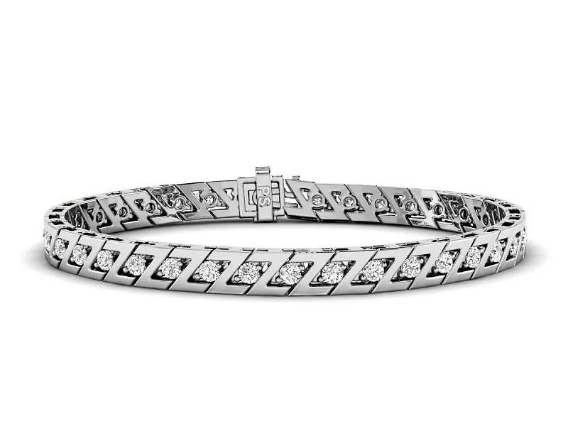 1.00-3.00 CT Round Cut Lab Grown Diamonds - Tennis Bracelet