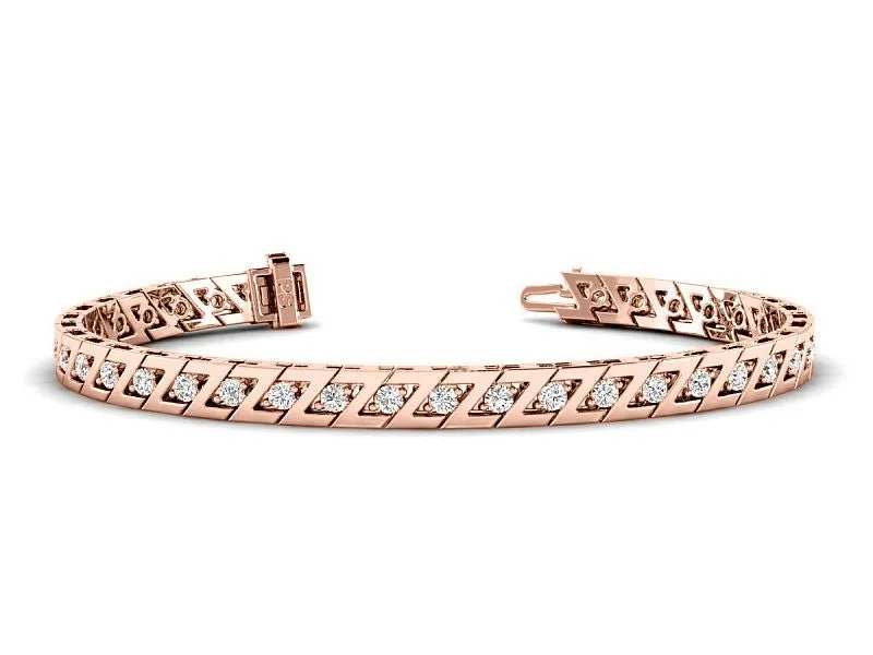 1.00-3.00 CT Round Cut Lab Grown Diamonds - Tennis Bracelet