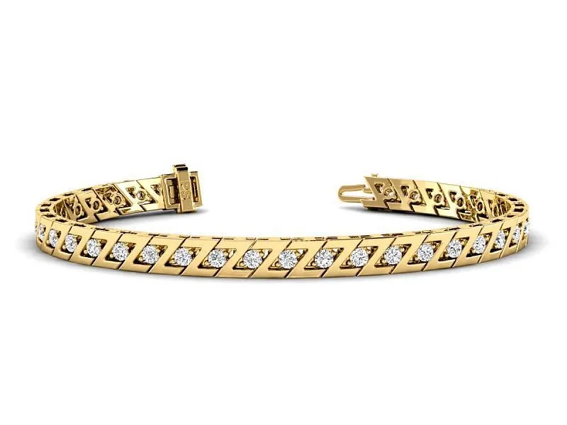 1.00-3.00 CT Round Cut Lab Grown Diamonds - Tennis Bracelet