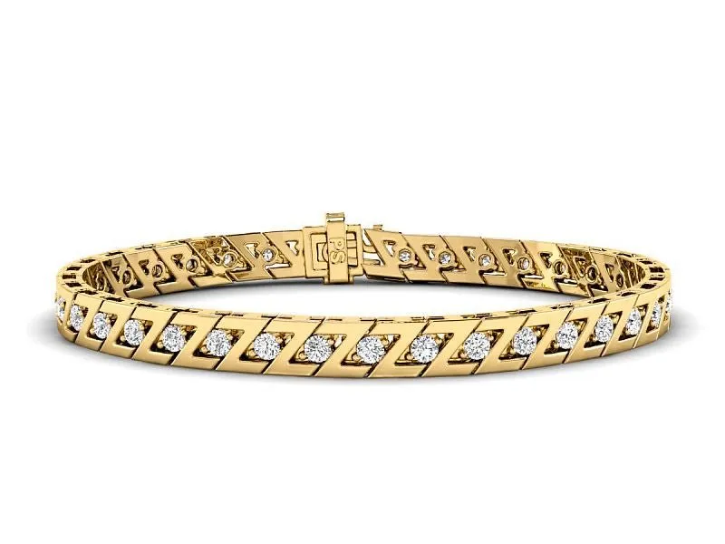 1.00-3.00 CT Round Cut Lab Grown Diamonds - Tennis Bracelet