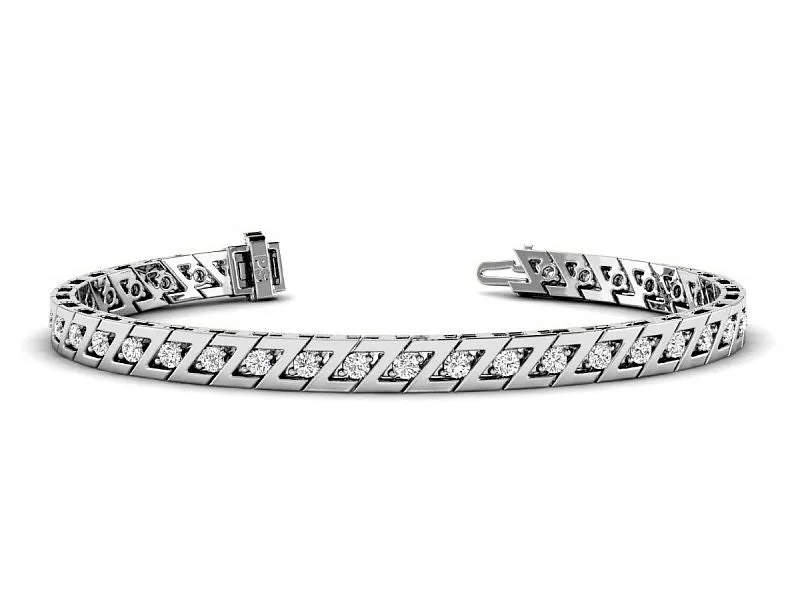 1.00-3.00 CT Round Cut Lab Grown Diamonds - Tennis Bracelet