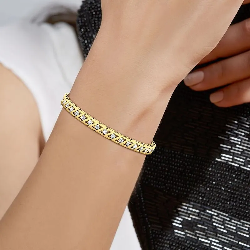 1.00-3.00 CT Round Cut Lab Grown Diamonds - Tennis Bracelet