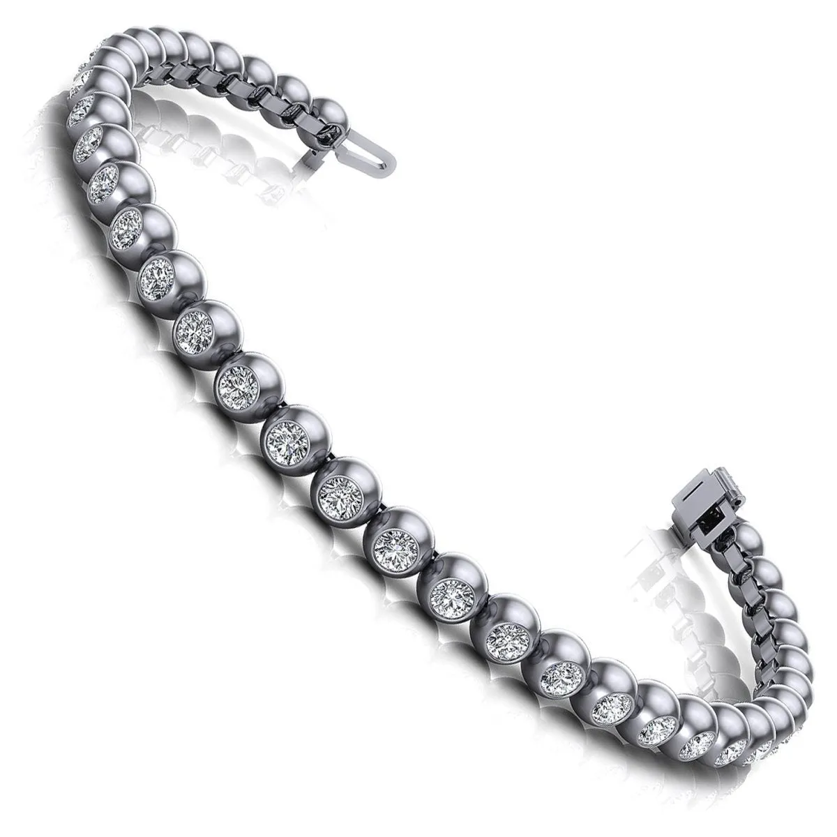 1.00-6.00 CT Round Cut Diamonds - Tennis Bracelet