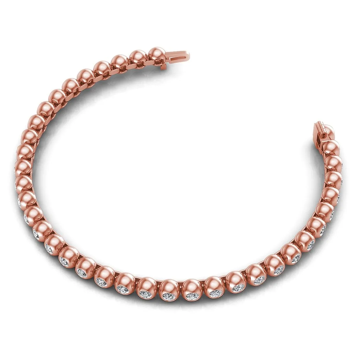 1.00-6.00 CT Round Cut Diamonds - Tennis Bracelet
