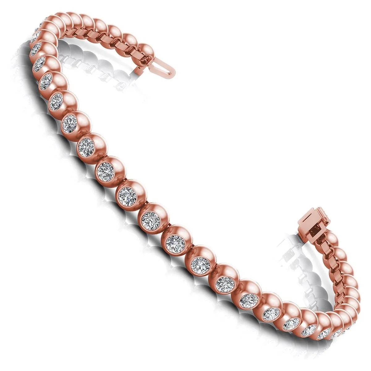 1.00-6.00 CT Round Cut Diamonds - Tennis Bracelet