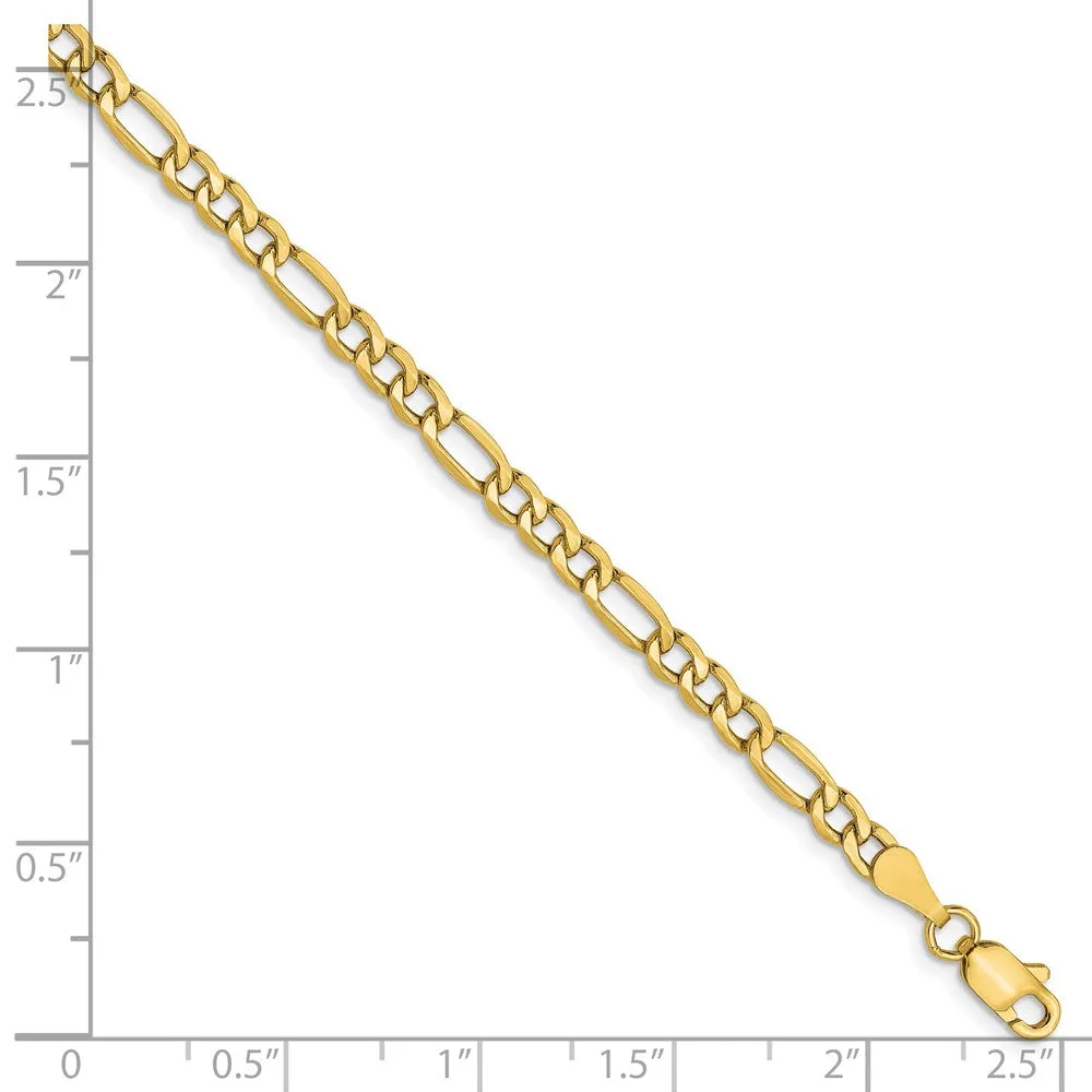 10K 3.5mm Semi-Solid Figaro Chain