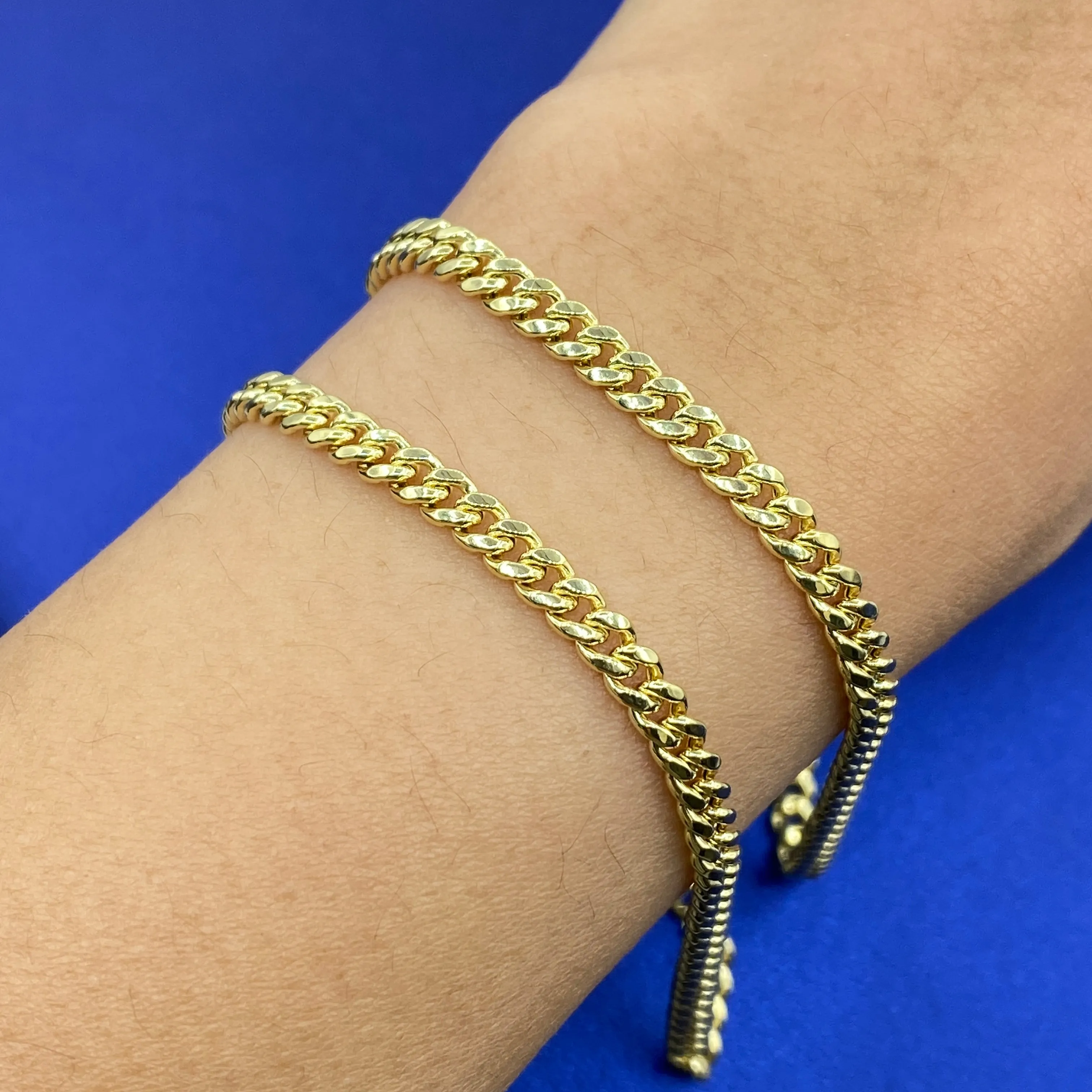 10K 4MM Cuban Link Bracelet 8"