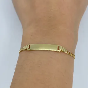 10K Custom Name Plate Two-Tone Cuban Link Baby Bracelet
