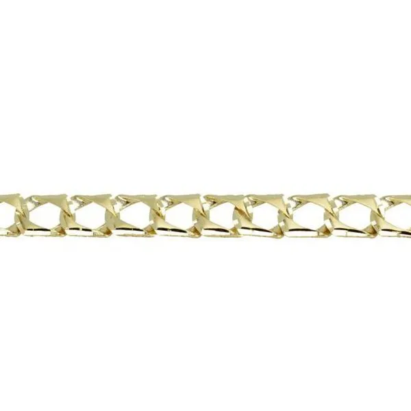 10K Yellow Gold (10mm) Diamond Cut Handmade Curb Bracelet 8.75"