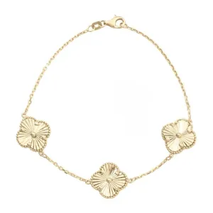 10K Yellow Gold (14mm) Designer Clover Bracelet