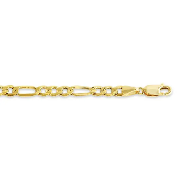 10K Yellow Gold (5.1mm) Hollow Figaro Bracelet 8.5"