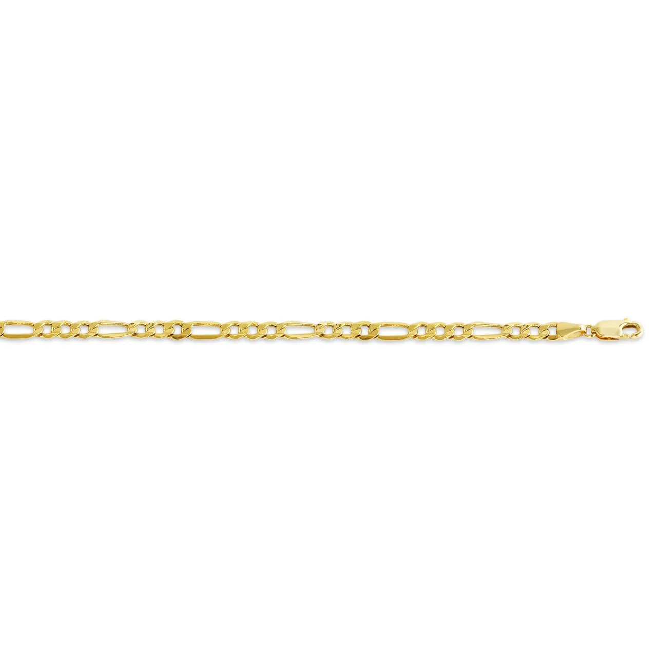 10K Yellow Gold (5.1mm) Hollow Figaro Bracelet 8.5"