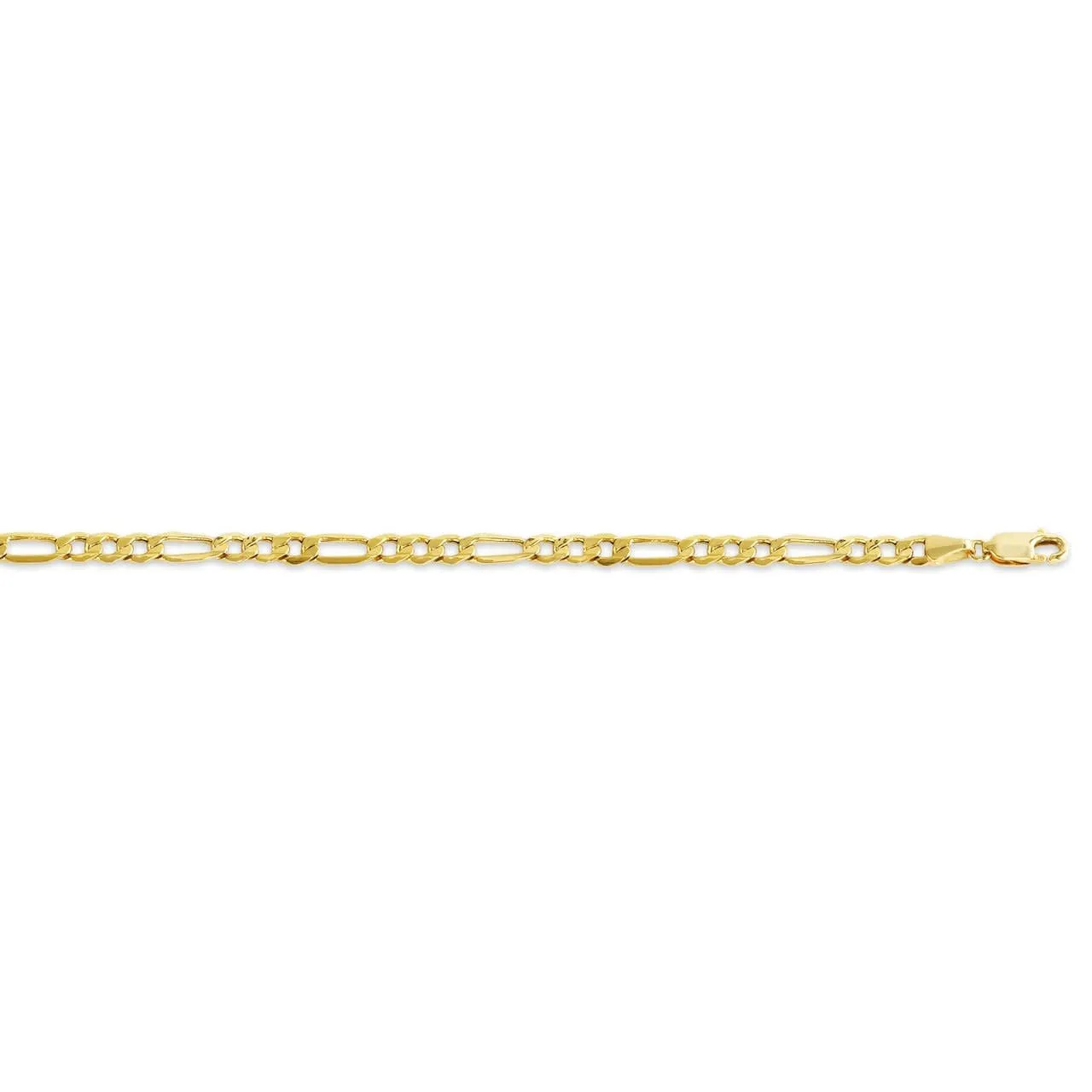 10K Yellow Gold (5.1mm) Hollow Figaro Bracelet 8.5"