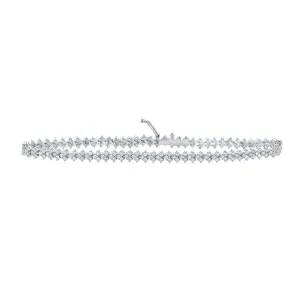 10kt White Gold Womens Round Diamond Fashion Bracelet 2-1/2 Cttw