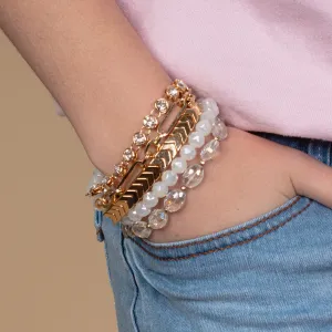 1409 - Stacked Bracelets - White