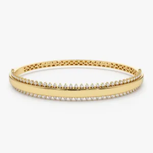 14k 0.85 Ctw Statement Diamond Bangle Bracelet