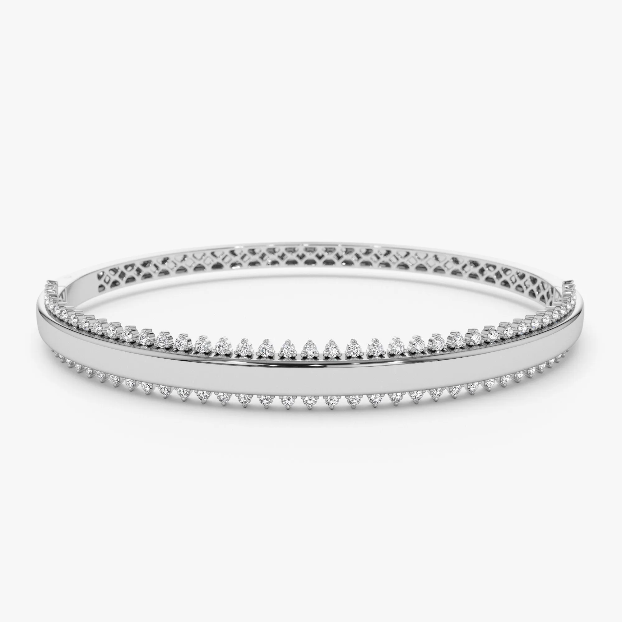 14k 0.85 Ctw Statement Diamond Bangle Bracelet
