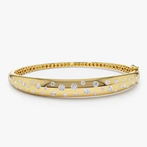 14k 1.20ctw Dome Floating Diamond Bangle Bracelet