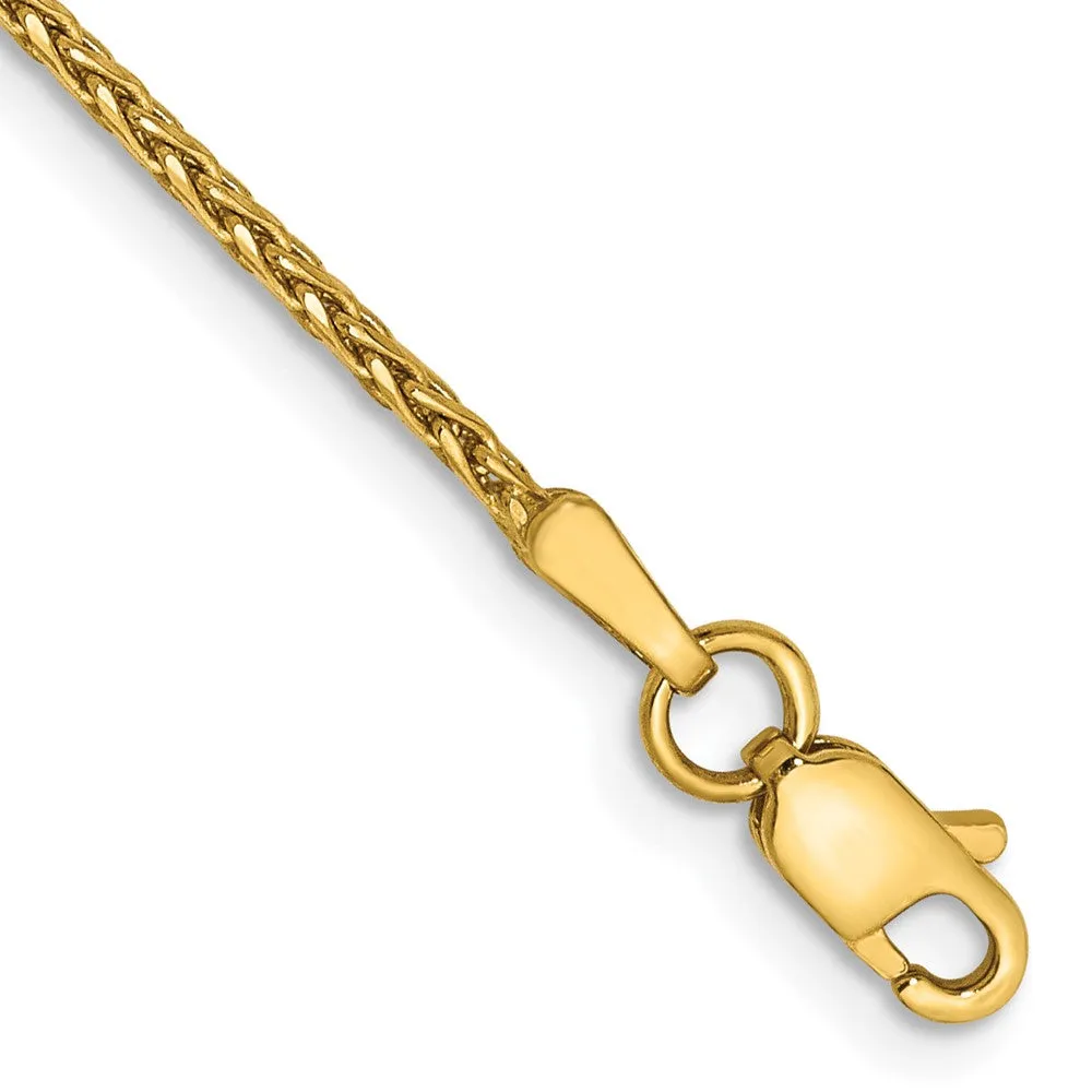 14K 7 inch 1.5mm Diamond-cut Parisian Wheat with Lobster Clasp Bracelet