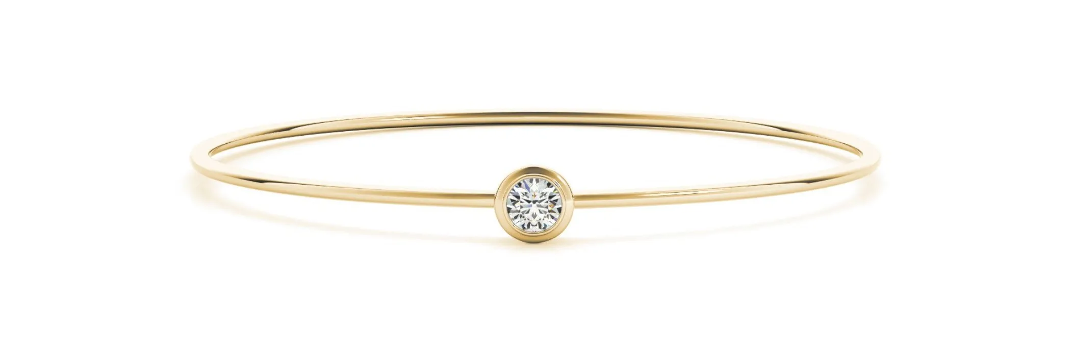 14k Diamond Bezel Bangle