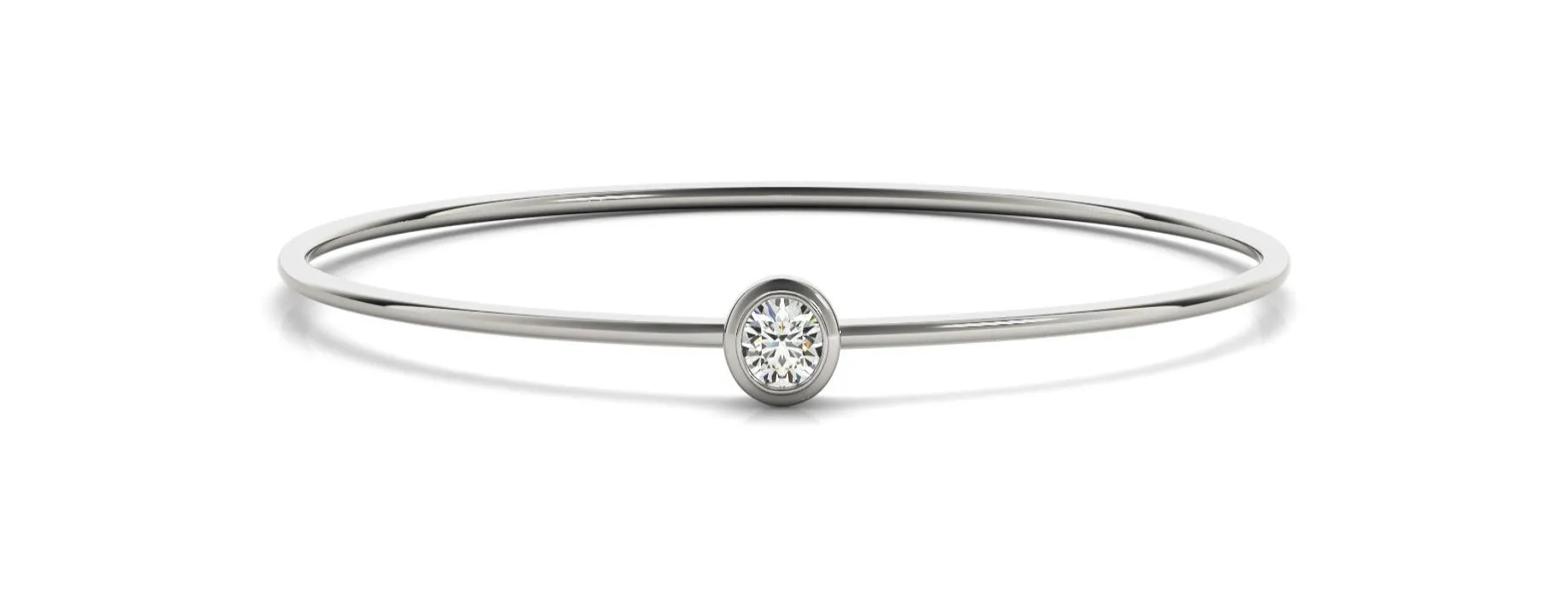 14k Diamond Bezel Bangle