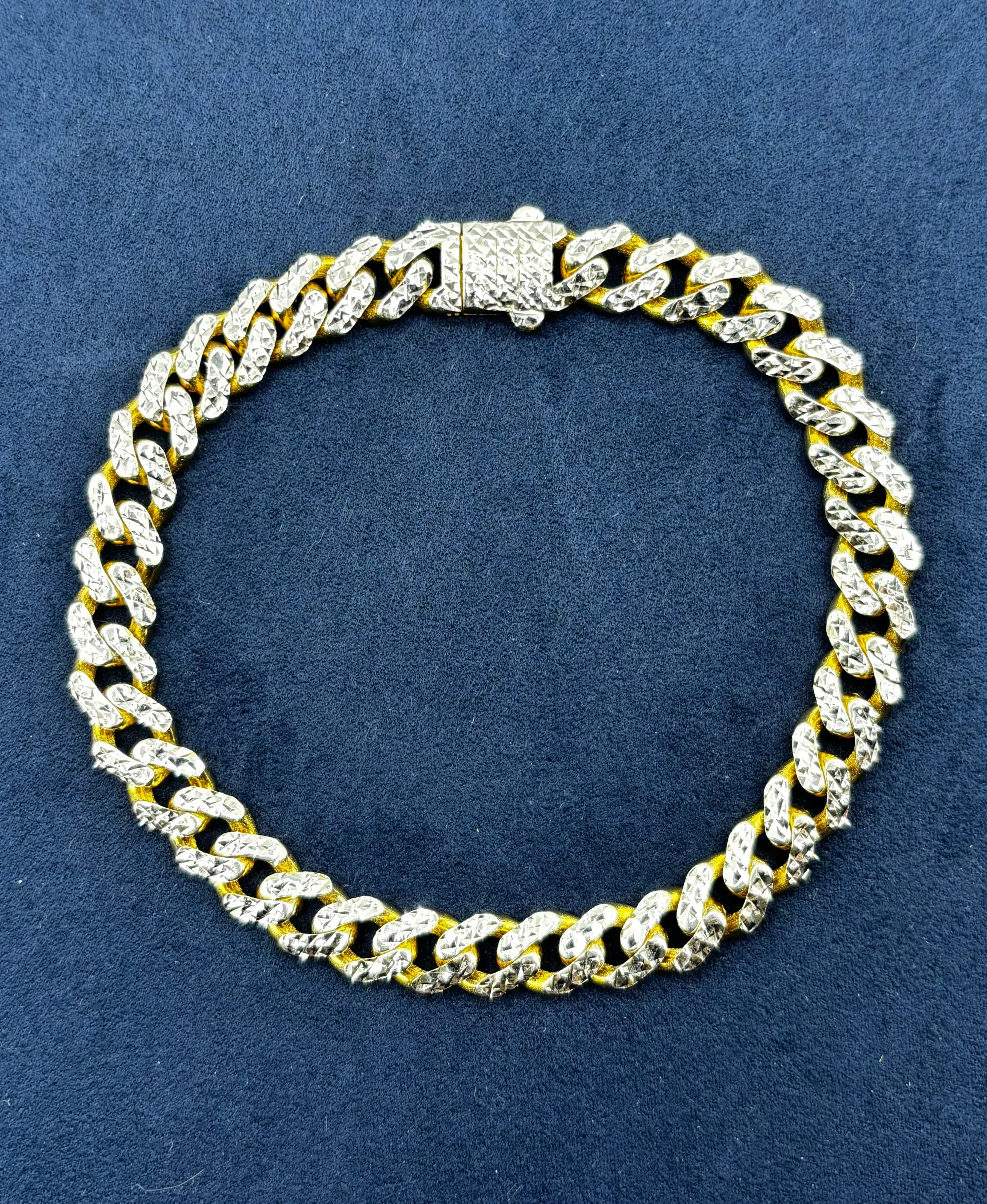 14k Diamond Cut Cuban Bracelet