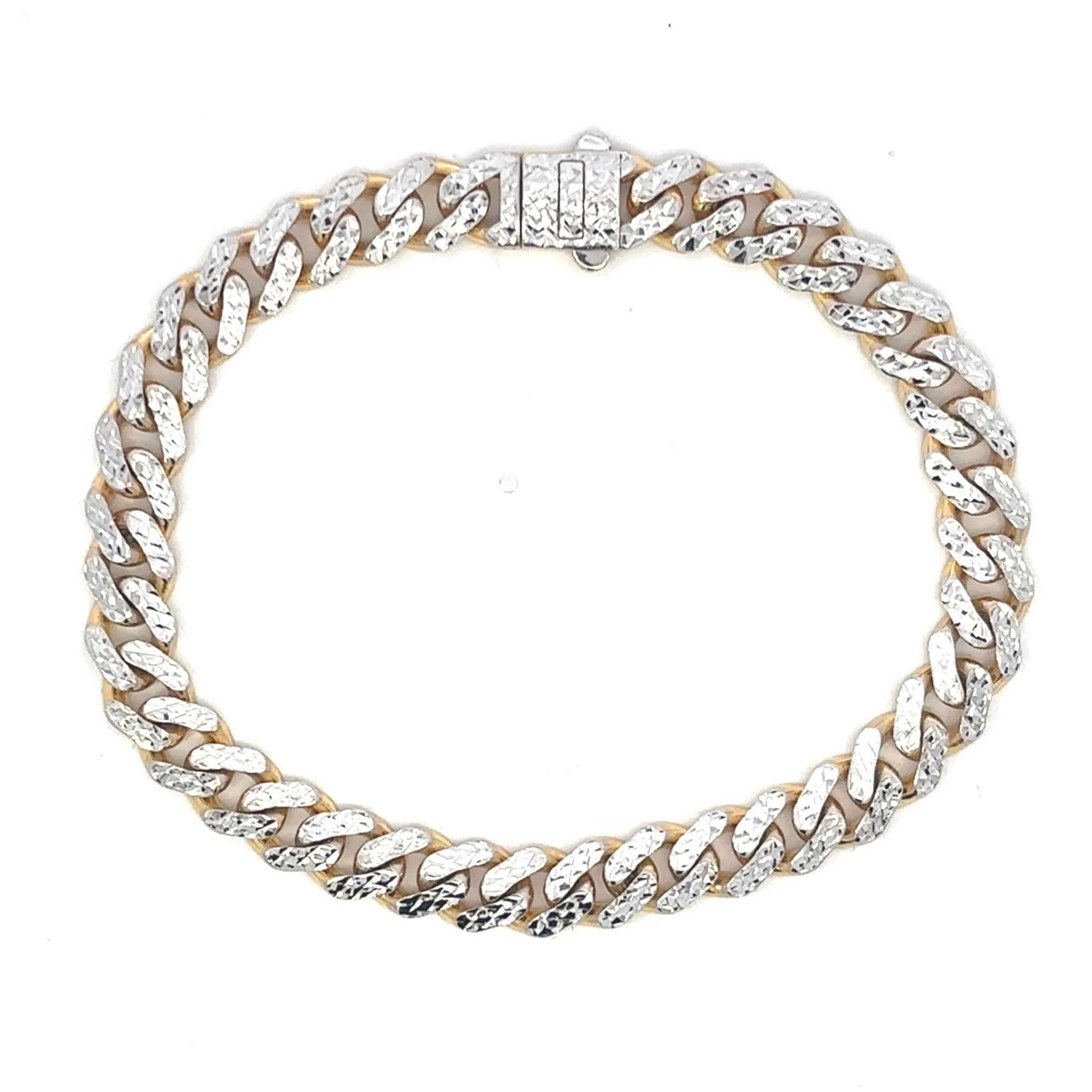 14k Diamond Cut Cuban Bracelet