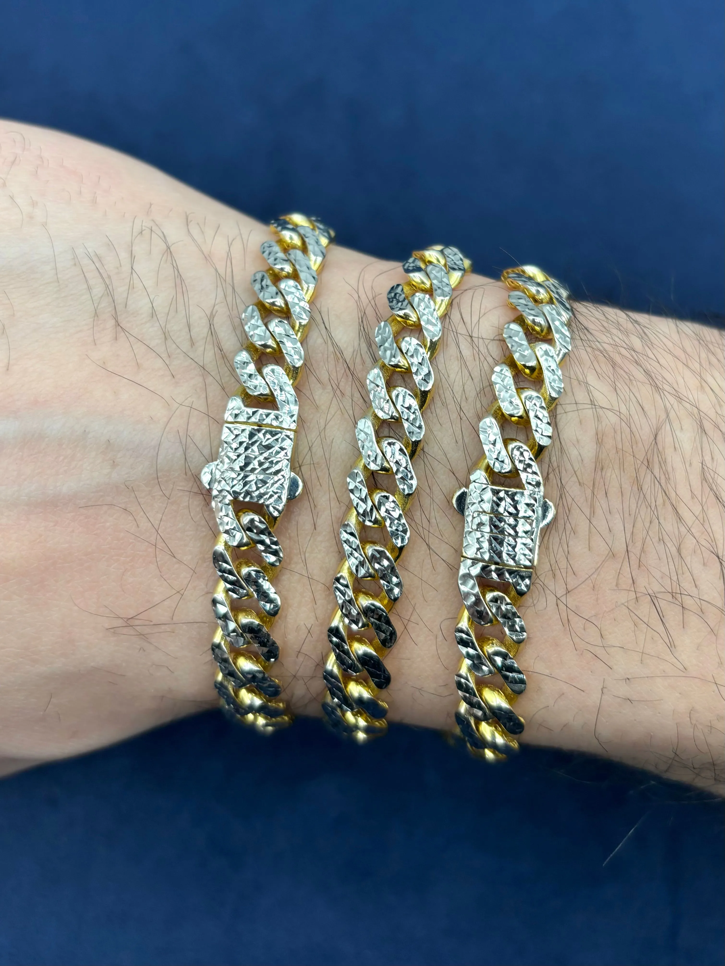14k Diamond Cut Cuban Bracelet