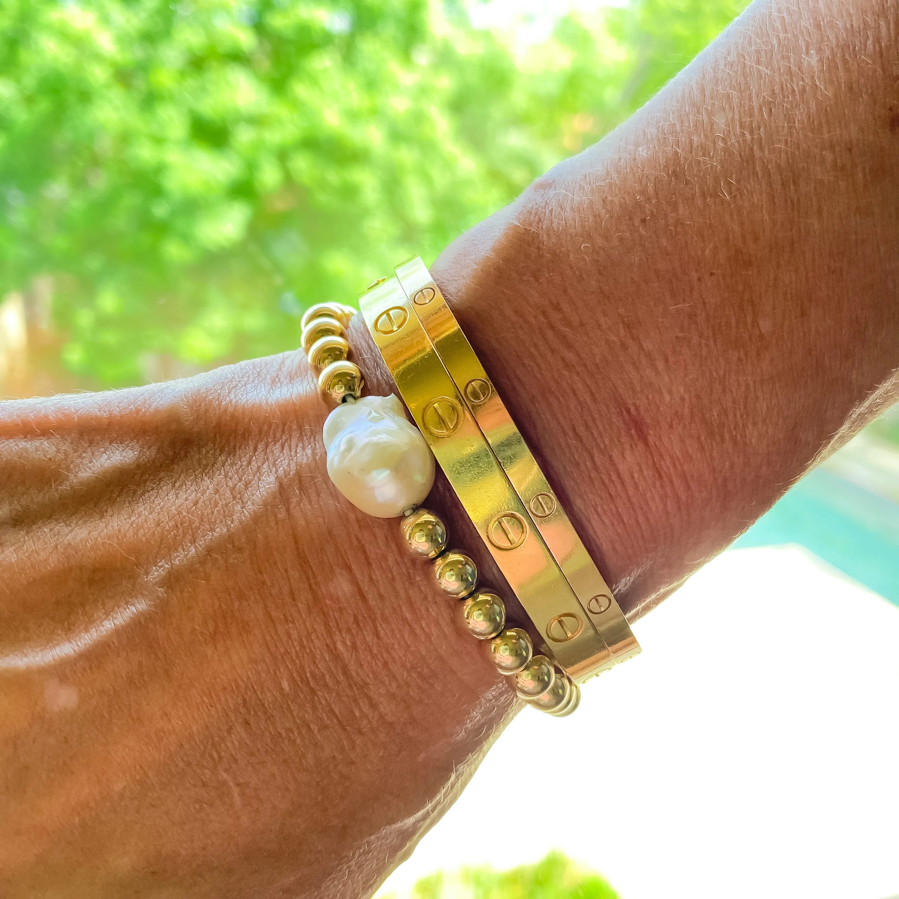 14K Gold-Filled Bracelet with Pearl