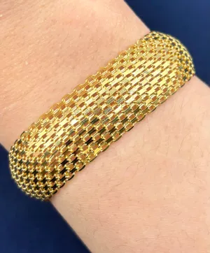 14k Gold Textured Bracelet