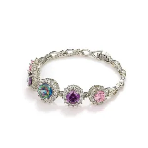 14k Multistone Paved Crystal Sapphire Bracelet