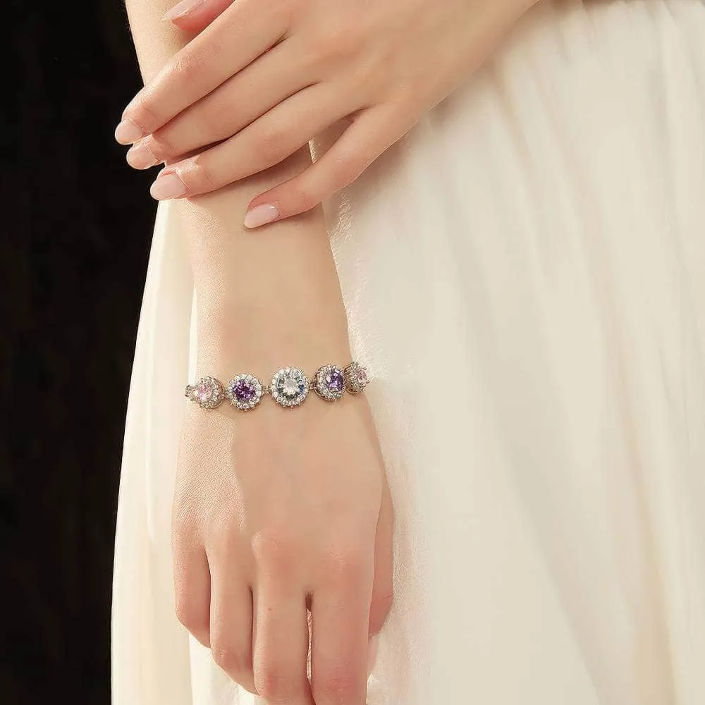 14k Multistone Paved Crystal Sapphire Bracelet