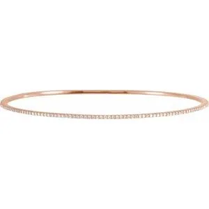 14K Rose 1 CTW Lab-Grown Diamond Stackable Bangle 8" Bracelet