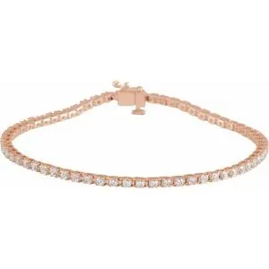 14K Rose 2 CTW Lab-Grown Diamond Line 7 1/4" Bracelet