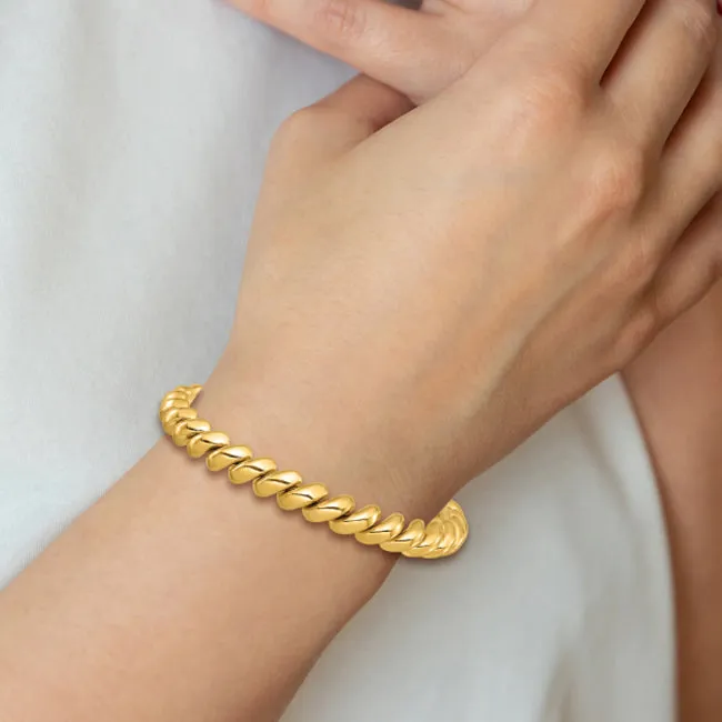 14k Solid Gold Yellow San Marco Bracelet (17.5.gr.tw)