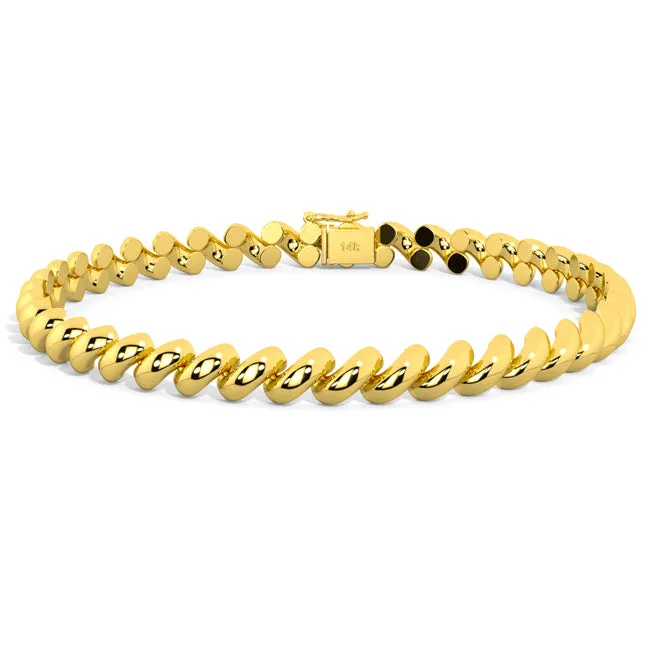 14k Solid Gold Yellow San Marco Bracelet (17.5.gr.tw)