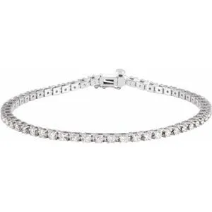 14K White 2 1/4 CTW Diamond Line 7 1/4" Bracelet