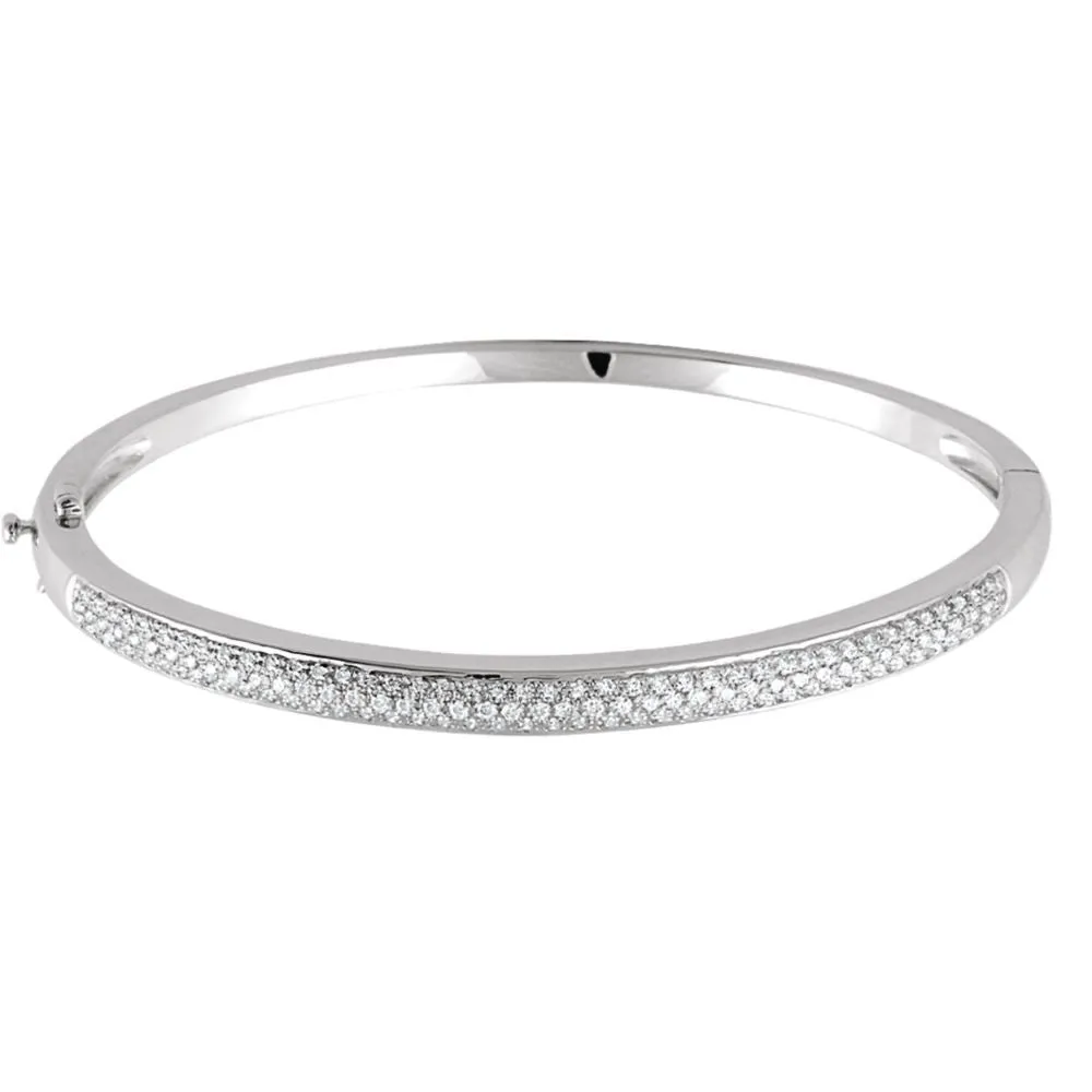 14k White Gold 1 CTW Diamond Pavé Bracelet