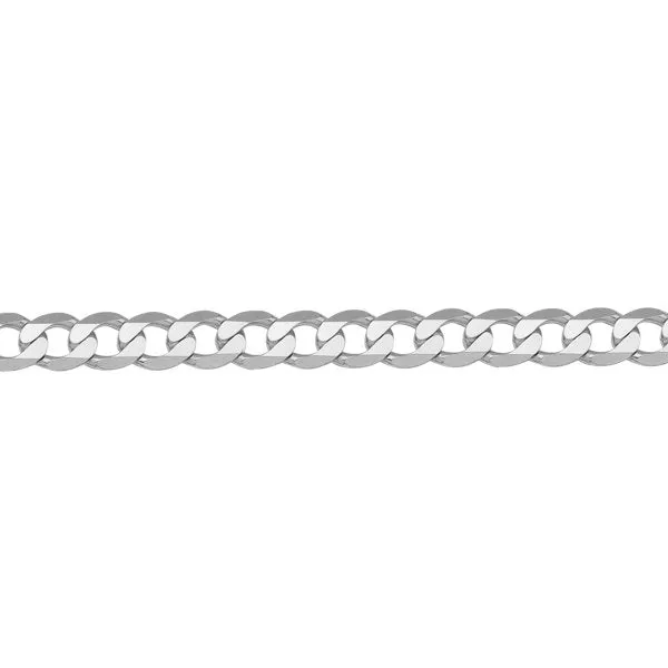 14K White Gold (4.5mm) Curb Bracelet 8"