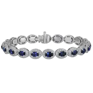 14k White Gold Bracelet 7" (20 OV HLO SA=7.61TW 280D=3.20TW GH/SI)