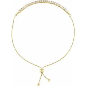 14K Yellow 1 CTW Lab-Grown Diamond Bolo 9 1/2" Bracelet