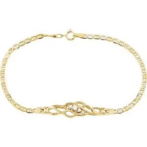 14K Yellow 1/8 CTW Diamond 7 1/2" Bracelet