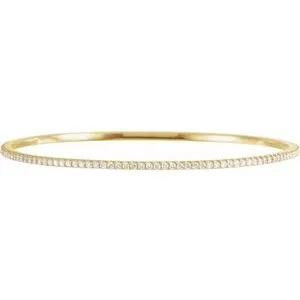 14K Yellow 2 CTW Diamond Stackable Bangle 8" Bracelet