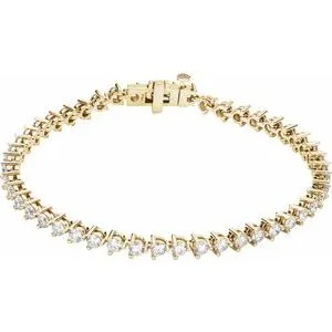 14K Yellow 4 3/4 CTW Lab-Grown Diamond Line 7 1/4" Bracelet