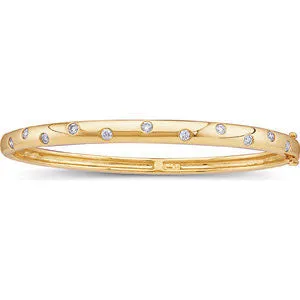 14k Yellow Gold 1/2 CTW Diamond Bangle Bracelet