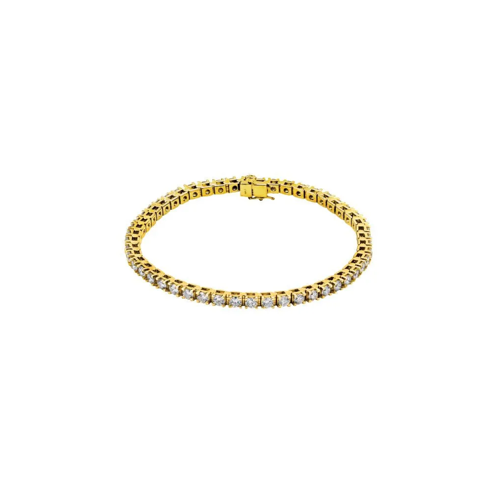 14k Yellow Gold 4 1/2 CTW Diamond Line 7.25" Bracelet