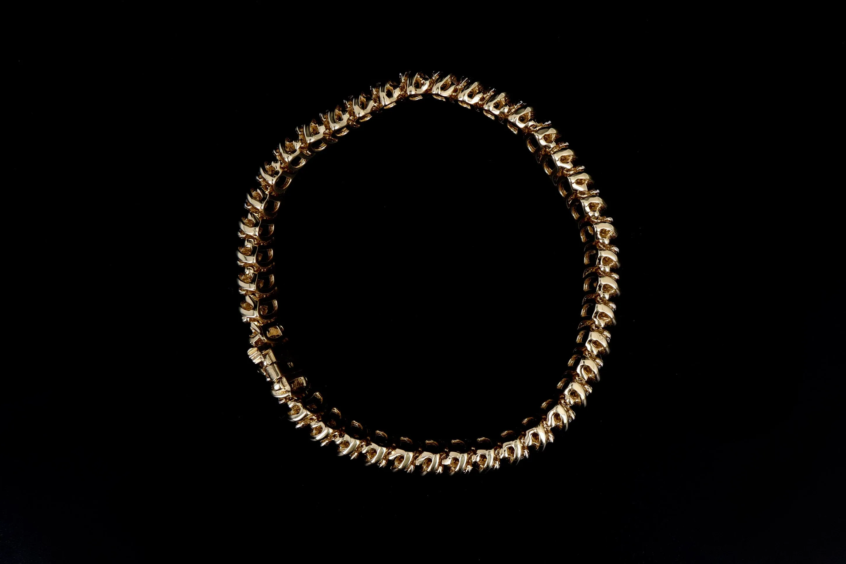 14K Yellow Gold 4.0 Carat Total Weight Diamond Bracelet